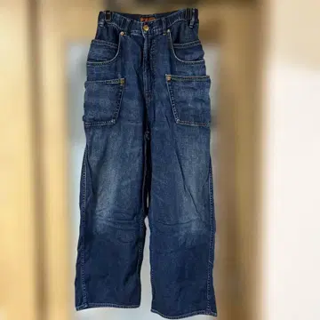 URCH RNA 다크 블루 데님 와이드 레그 팬츠