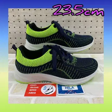 23.5cm 새상품 여성용 스니커즈 미끄럼 방지 스니커즈 네이비 라임