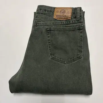 USA 제작 Wrangler 테이퍼드 청바지 그린 W33 L34