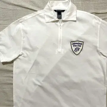 조이 하프 지퍼 폴로 셔츠 화이트 1 골프 반팔 로고 자수