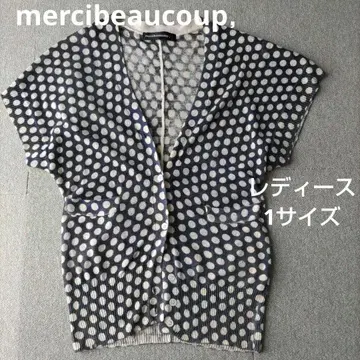 mercibeaucoup, 반팔 가디건 여성용 1 사이즈 도트