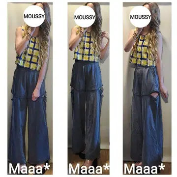 MOUSSY 마우지 CUT OUT SWEAT 팬츠 스웨트 데님