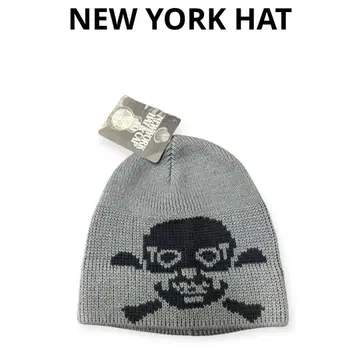 [새 상품] NEW YORK HAT 미국제 스컬 니트 캡 그레이