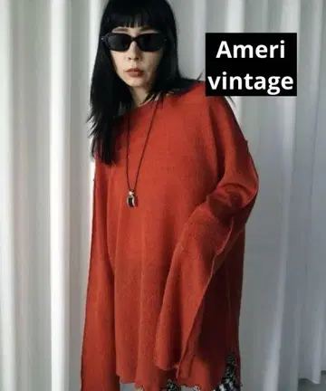 Amerivintage FLUFFY SHEER TOP 오렌지 아메리 미품