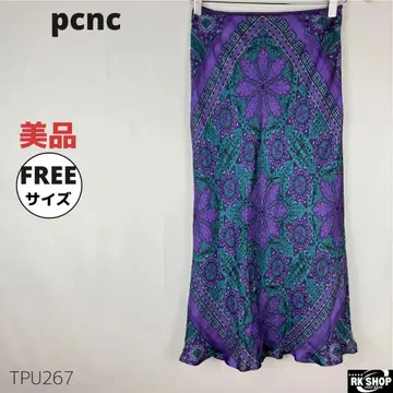 새상품급 pcnc 스커트 머메이드 올 패턴 실크