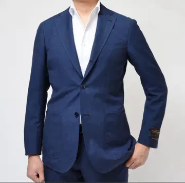 guji 울 린넨 솔리드 자켓 네이비