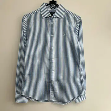 RALPH LAUREN 블루 스트라이프 코튼 셔츠