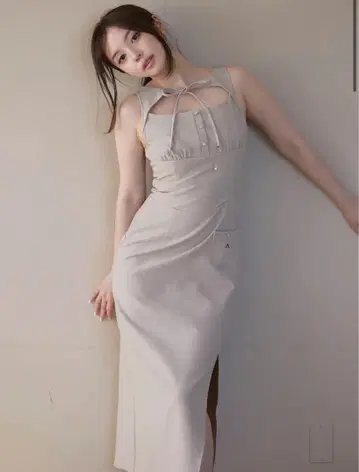 오늘 발송 andmary Navi ribbon long dress