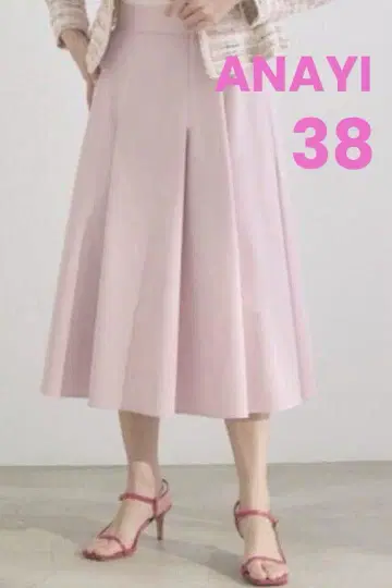 ANAYI 아나이 폴리에스테르 스트레치 턱 스커트 핑크 38