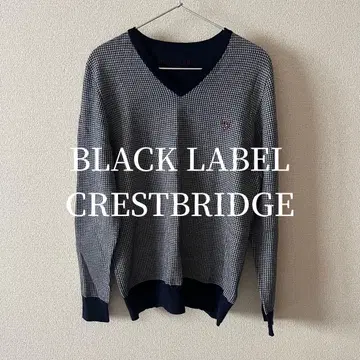 BLACK LABEL CRESTBRIDGE V넥 니트 네이비 그레이