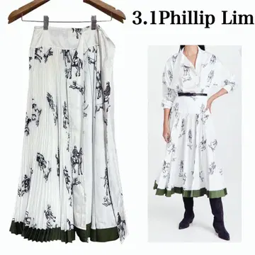 레어 3.1 Phillip Lim 플리츠 스커트 헌팅 말