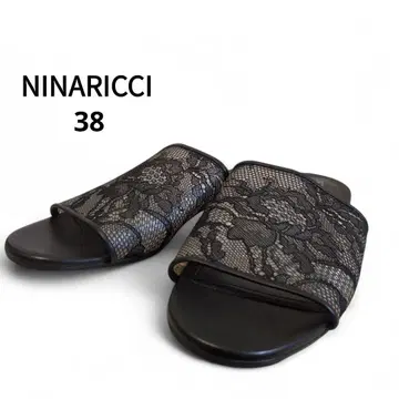 NINA RICCI 니나 리치 레이스 샌들 38 블랙 이탈리아