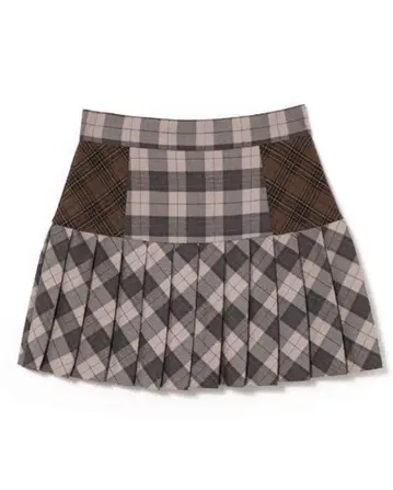 andmary 앤드마리 Coco check pleats skirt
