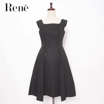 미품 Rene 포멀 원피스 플레어 블랙 사이즈 34*ED1249