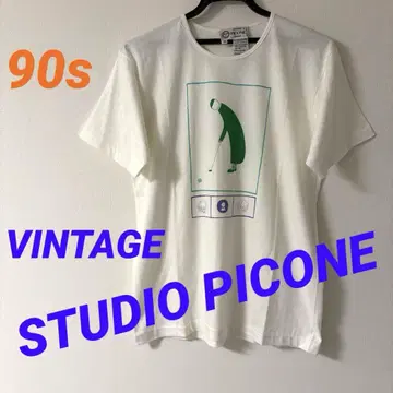 레어 90년대 스튜디오 피코네 티셔츠 아트 티 화이트 이탈리아제
