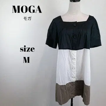 [ a1711 ] MOGA 셔츠 원피스 2 멀티 컬러 스퀘어넥