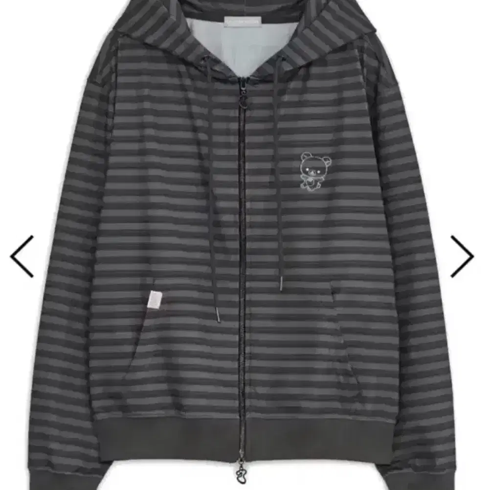 【hug your skin】 Stripe Korilakkuma hoodie zip-up /追跡付 Hug Your Skin Korilakkuma Print Hoodie Zip-Up (Charcoal) on