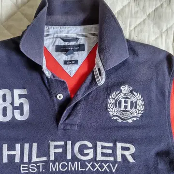 HILFIGER 피케 셔츠 네이비/레드 85