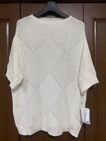 새상품 GIANNI LO GIUDICE 화이트 니트 반팔 40
