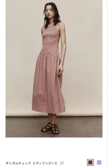[미사용 새상품] ZARA 깅엄 체크 미디 원피스