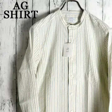 택 포함 새상품 AG SHIRT 이탈리아제 요철 스트라이프 시어서커