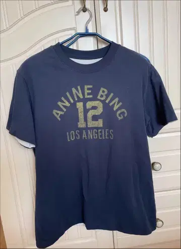 ANINE BING 네이비 T셔츠 12 LOS ANGELES