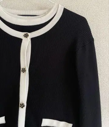 MARY QUANT 마리 퀀트 앙상블 니트 가디건 반팔
