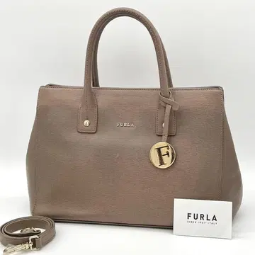 [ 양품 ] FURLA LINDA 핸드백 세미 숄더백 가죽 브라운