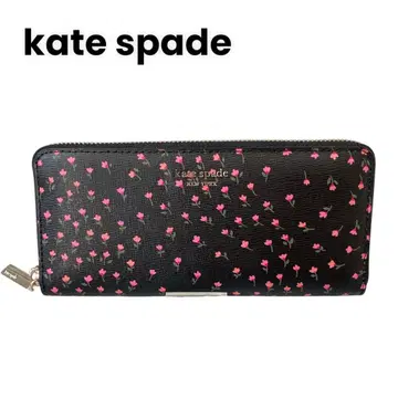 케이트 스페이드 kate spade 장지갑 블랙 꽃무늬 라운드 지퍼 블랙