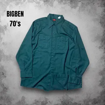70s USA 제 BIGBEN 빈티지 트윌 워크 셔츠 BLUEBELL