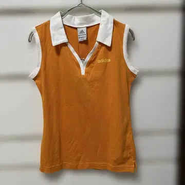 미사용품 아디다스 슬리브리스 폴로 셔츠 티셔츠 오렌지 M