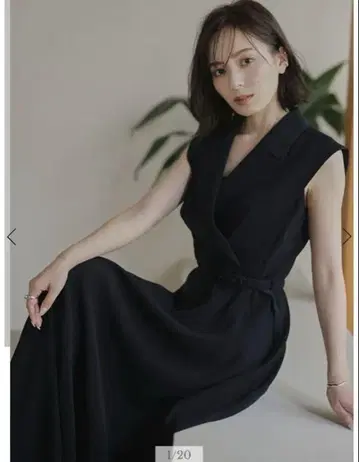 anuans 아뉴앙스 더블 새틴 테일러드 플레어 원피스 M