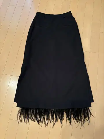 Ray beams 프린지 블랙 타이트 스커트