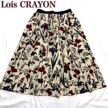 Lois CRAYON 로이스크레용 꽃 플레어 롱 스커트 플라워