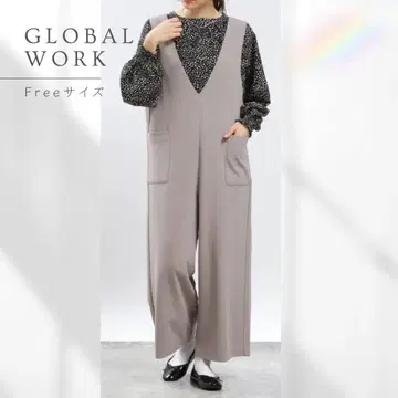 GLOBAL WORK | 살로펫 프리 체형 커버 그레이 점프수트 베이지