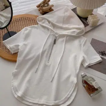 여성용 반팔 t셔츠 슬림 핏 후드 트레이닝복 여름옷