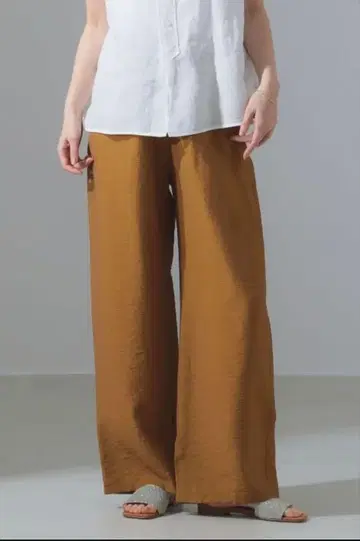 Demi-Luxe BEAMS 레이온 린넨 드로우 스트링 팬츠 36
