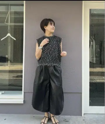 hailee 가죽풍 팬츠 큐롯