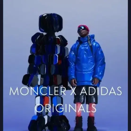 몽클레르 x 아디다스 샹베리 쇼트 다운 자켓 블루 - 23FW 1사이즈 사진 5