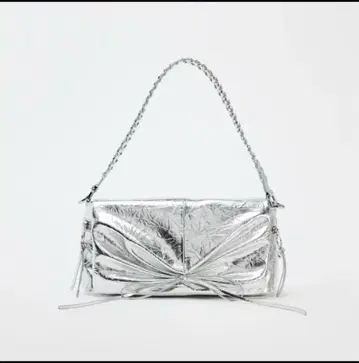 ZARA 메탈릭 개더 숄더백