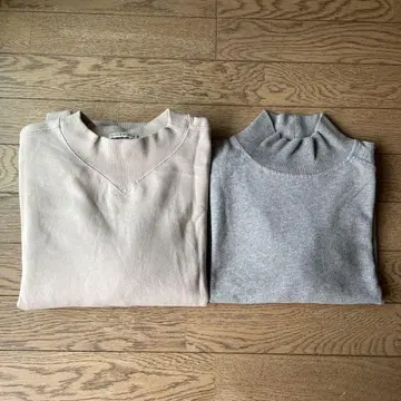 STYLEMIXER 베이지 트레이닝복 ZARA 그레이 트레이닝복 2점
