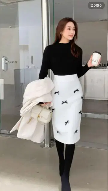 BIRTHDAY BASH TINY RIBBON MIDI SKIRT