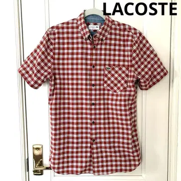 LACOSTE 버튼 다운 셔츠 체크 무늬