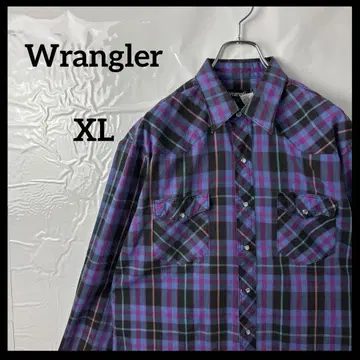 긴팔 체크 셔츠 Wrangler 랭글러 핑크 퍼플 빈티지 90s