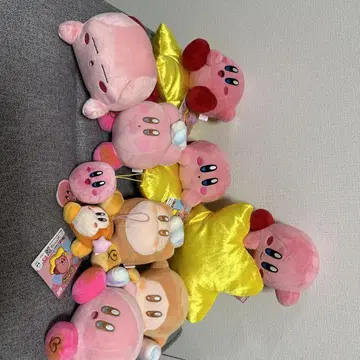 커비 봉제 인형 세트 별 모양 쿠션 포함