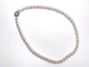 초특가 1 펄 SILVER 실버 목걸이 전체 길이 약 53cm 8-9mm