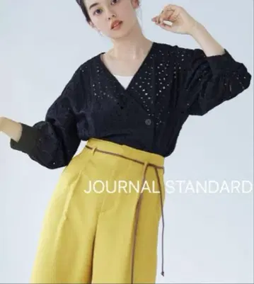 새상품급 JOURNAL STANDARD 컷워크 레이스 블라우스 네이비
