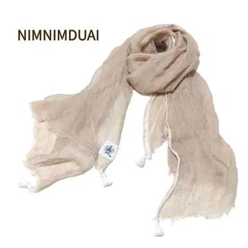 NIMNIMDUAI 린넨 대형 스톨 숄 태슬 청량감 내추럴 무드