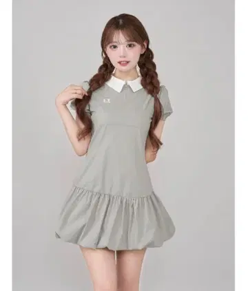 Darich 그레이 FREE 벌룬 폴로 미니 원피스 미사용 새상품