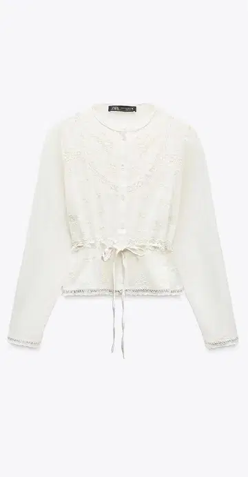 ZARA 자수 거즈 셔츠